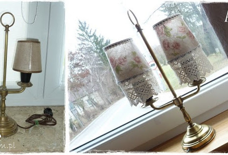 jak odnowic lampe, decoupage