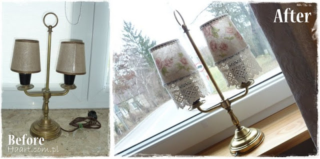 jak odnowic lampe, decoupage