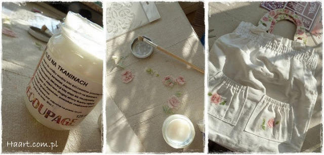 decoupage na tkaninach HAART