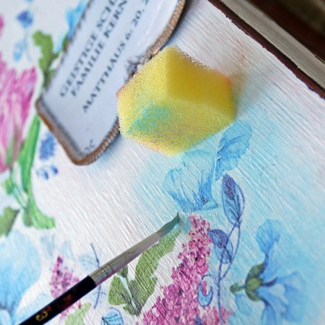 decoupage romantyczne  skrzynia