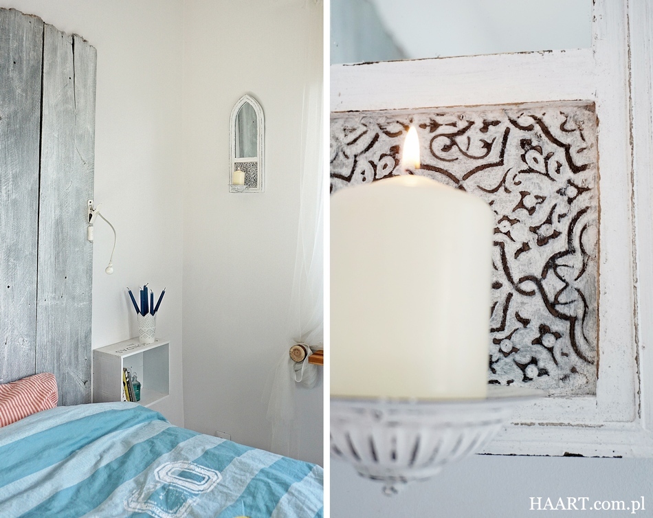 Świecznik z lustrem shabby chic (5)