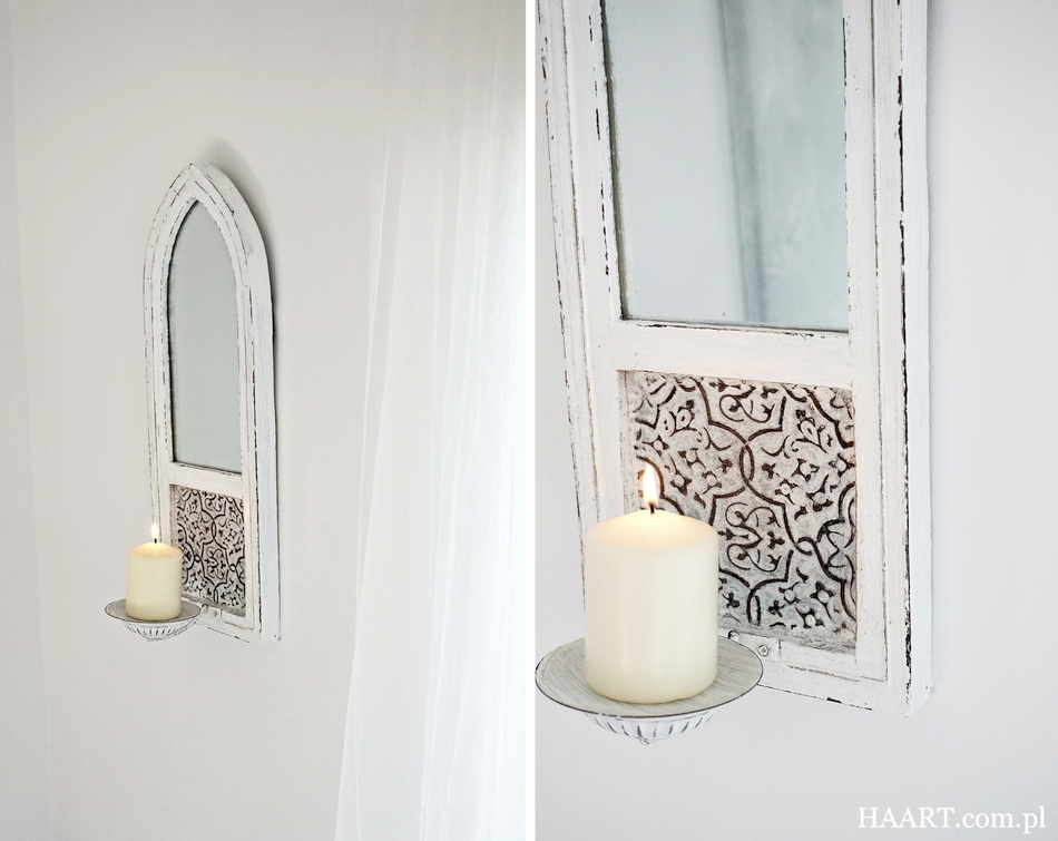 Świecznik z lustrem shabby chic (6)